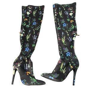 SHOE DAZZLE FABRIC STRETCH TO FIT THIGH HI BOOT SIZE 9.5